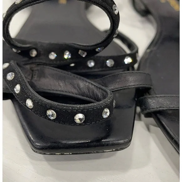 Saint Laurent Sandals Women Black Leather